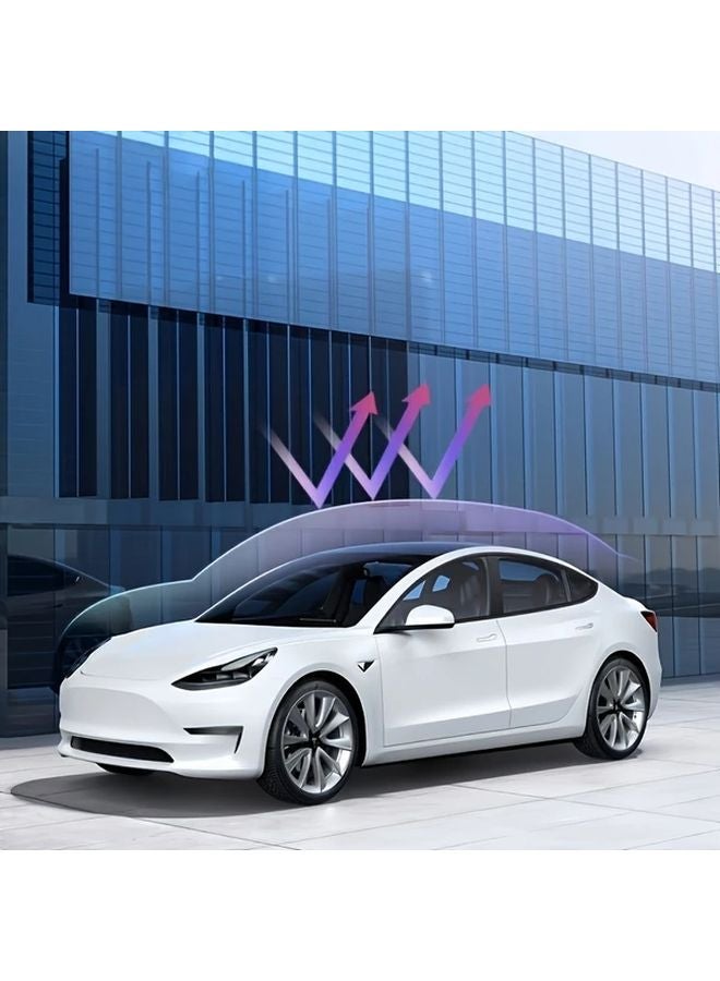 Black Collapsible Sunshade For Tesla Model Y 2020 2024 With UV Protection Storage Bag - Image 5